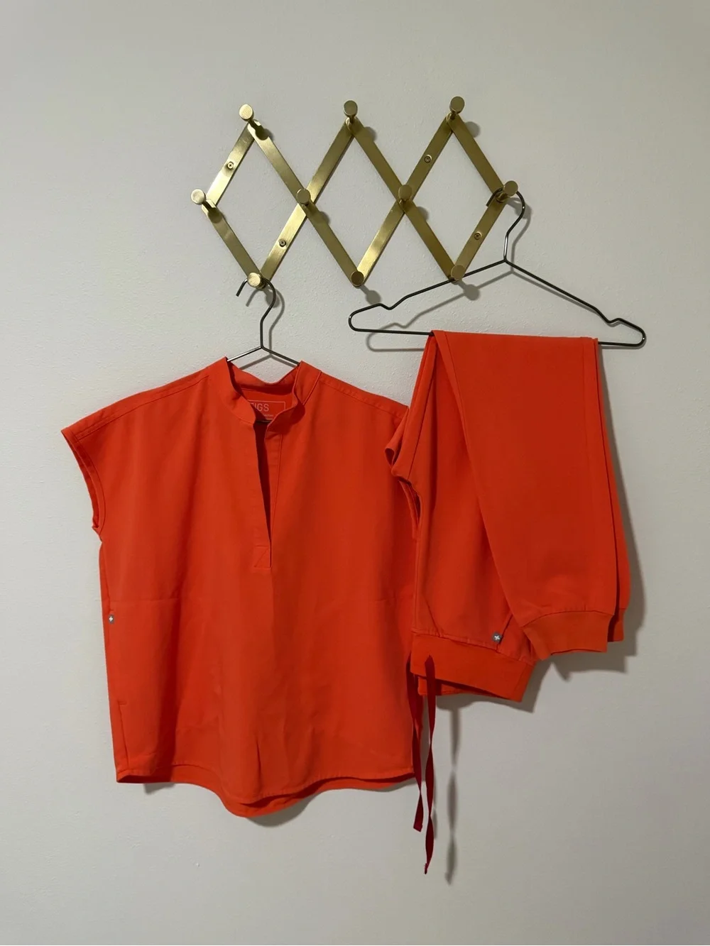 Figs Orange Notch-Neck Top & Bottom - Picture 1 of 3